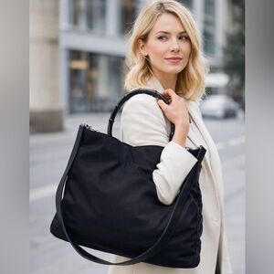 Gucci bamboo 2 way black bag